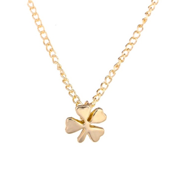 ⚡️2 for $15 Dainty Clover Wish Gold Tone Necklace - Picture 3 of 4